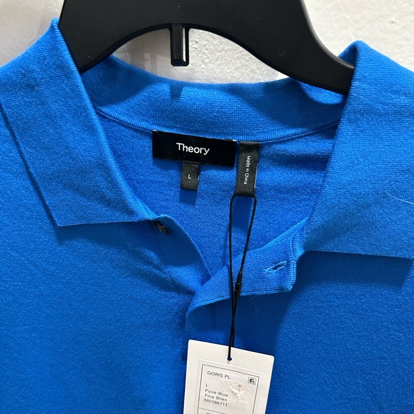Theory Mens Blue Luxury Polo NWT $165 Size L - Picture 5 of 10
